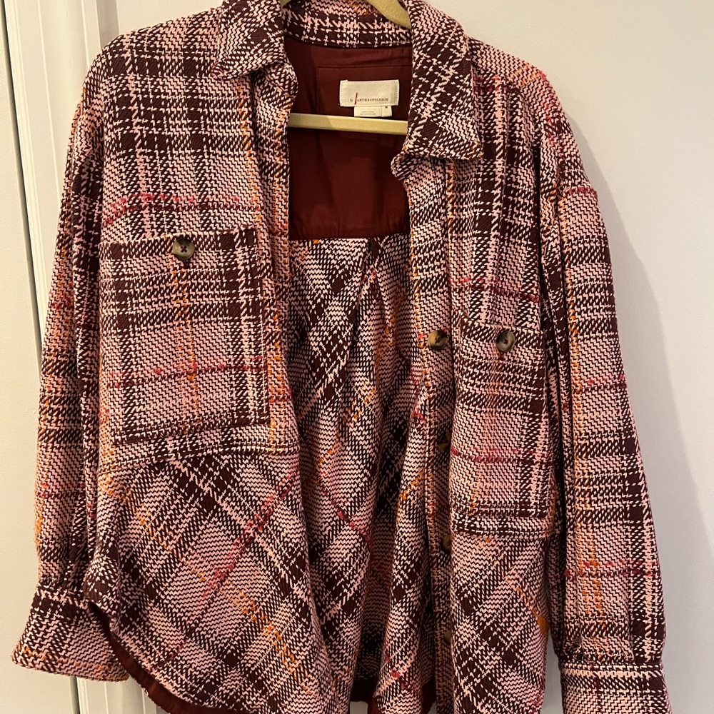 Plaid Women's Jacket in Pink and Brown